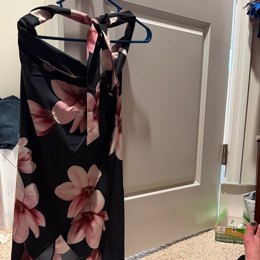 Floral Black and Pink Dress